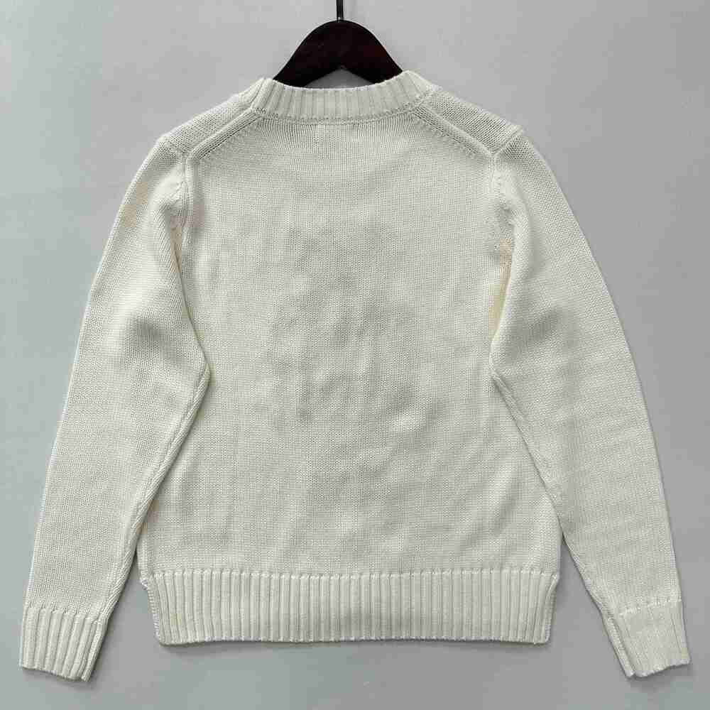Polo Ralph Lauren White Pink Outfit Bear Crewneck Knit Sweater - Picture 7 of 7